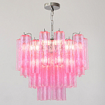 Элитная Люстра Textured Glass Pink Chandelier Ярко Розовое стекло варинант исполнения - 3 | Loft Concept в Твери