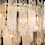 Люстра круглая с прозрачными стержнями разной длины Textured Glass Chandelier варинант исполнения - 5 | Loft Concept в Твери