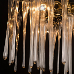 Люстра подвесная круглая в виде ветвей деревьев бронзового цвета с прозрачными подвесками-каплями Droplet Chandelier варинант исполнения - 6 | Loft Concept в Твери