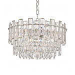 Круглая люстра с хрустальными подвесками на серебряном каркасе Gorgeous Crystal Light варинант исполнения - 10 | Loft Concept в Твери