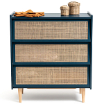 Комод с 3-мя ящиками из ротанга Blais Deep Blue Wicker Furniture варинант исполнения - 3 | Loft Concept в Твери