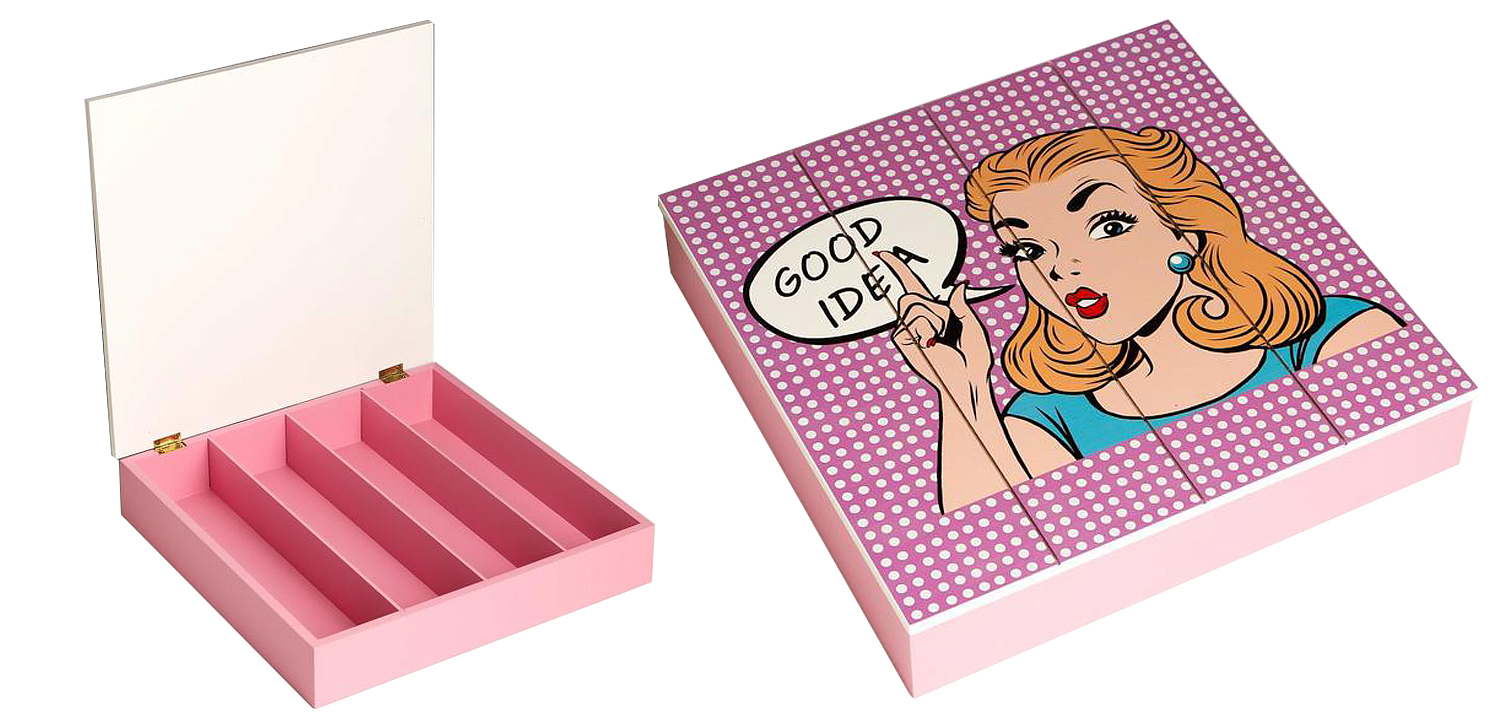 Шкатулка Pop Art Girl pink Шкатулка Pop Art Girl pink - Loft-Concept в Твери