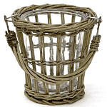 Кашпо стеклянное в плетёной корзине Timber варинант исполнения - 1 | Loft Concept в Твери