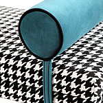 Банкетка Banquette PIED DE POULE с принтом гусиная лапка и синими подлокотниками  варинант исполнения - 3 | Loft Concept в Твери