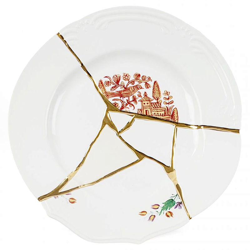 Тарелка Seletti Kintsugi Белый Золотой Мульти Тарелка Seletti Kintsugi Белый Золотой Мульти в Твери | Loft Concept