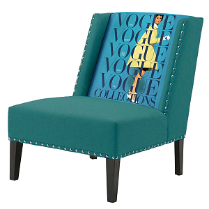 FUN Armchair Vogui I Turquoise Дизайнерское кресло с цветным принтом
