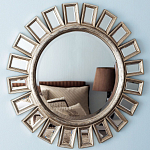 Зеркало-солнце в серебряной раме Silver Sun варинант исполнения - 1 | Loft Concept в Твери