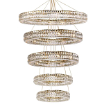 Многоярусная Люстра Elizabeth Золото Вертикальная композиция из пяти хрустальных светильников варинант исполнения - 1 | Loft Concept в Твери