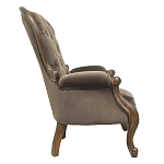 Кресло с мягкой обивкой из коричневого велюра на 4-х деревянных ножках Evelyn Classical Armchair варинант исполнения - 1 | Loft Concept в Твери