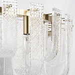 Бра с металлическим основанием золотого цвета и хрустальными подвесками Textured Glass варинант исполнения - 6 | Loft Concept в Твери