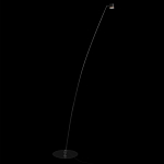 Торшер с изогнутой черной металлической стойкой и цилиндрическим плафоном Davide Groppi варинант исполнения - 2 | Loft Concept в Твери