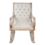 Кресло-качалка с мягкой обивкой из льна Ella Armchair beige варинант исполнения - 1 | Loft Concept в Твери