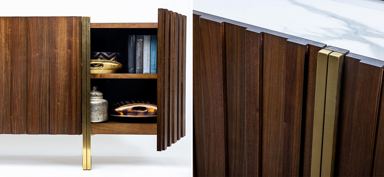 Комод с мраморной столешницей Walnut Veneer Комод с мраморной столешницей Walnut Veneer - Loft-Concept в Твери