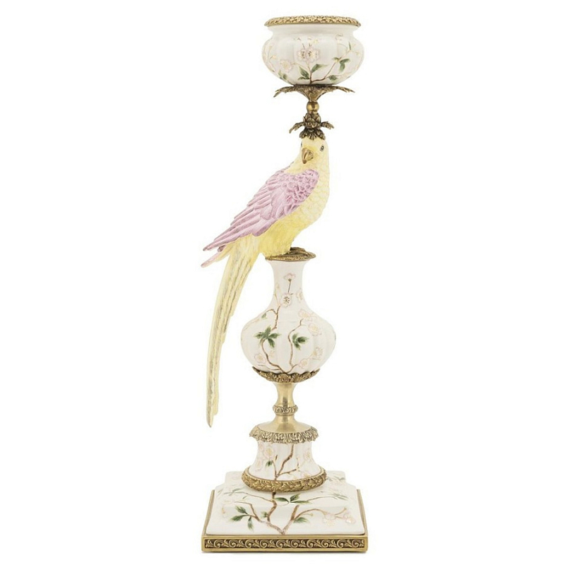 Подсвечник Candleholder Parrot Atlantide Yellow Pink Желтый Розовый Белый Бронза Подсвечник Candleholder Parrot Atlantide Yellow Pink Желтый Розовый Белый Бронза в Твери | Loft Concept