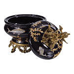 Шкатулка черного цвета с бронзовым ангелом Eden Garden варинант исполнения - 4 | Loft Concept в Твери