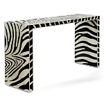 Консоль Дизайнерская Kenya Console ZEBRA Bone Inlay black варинант исполнения - 3 | Loft Concept в Твери