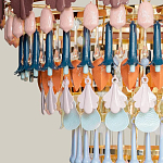 Люстра круглая с декором из разноцветных элементов в виде листьев Changing Seasons варинант исполнения - 8 | Loft Concept в Твери