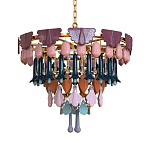 Люстра круглая с декором из разноцветных элементов в виде листьев Changing Seasons варинант исполнения - 10 | Loft Concept в Твери