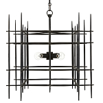 Люстра черная квадратной остроконечной формы Black Square варинант исполнения - 3 | Loft Concept в Твери