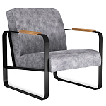 Кресло серый велюр с жесткими подлокотниками на полозьях Ashton варинант исполнения - 1 | Loft Concept в Твери