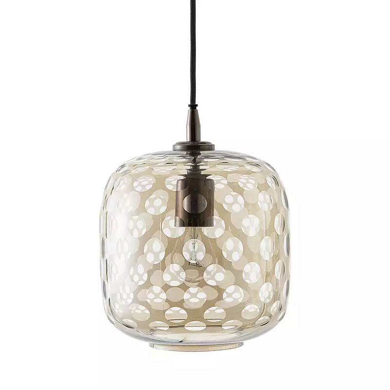 Подвесной светильник с плафоном из стекла с рельефным узором Glass lampshade with Relief Pattern Коричневый Подвесной светильник с плафоном из стекла с рельефным узором Glass lampshade with Relief Pattern Коричневый в Твери | Loft Concept