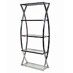 Металлический стеллаж со стеклянными полками Molecule варинант исполнения - 1 | Loft Concept в Твери