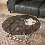 Дизайнерский журнальный стол с круглой столешницей на стальном основании Rivetyk варинант исполнения - 3 | Loft Concept в Твери