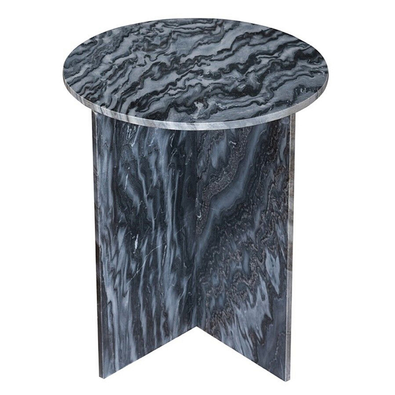 Столик кофейный с столешницей из черного мрамора Compact Black Marble Table Черный Мрамор Nero в Твери | Loft Concept 