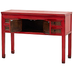 Деревянная консоль в китайском стиле с ящиками и дверцами красная Chinese Console Table варинант исполнения - 3 | Loft Concept в Твери