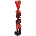 Деревянная декоративная статуэтка Asmat Red Straw Headdress Statuette Red варинант исполнения - 2 | Loft Concept в Твери