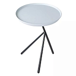 Столик приставной с круглой серой столешницей и черным основанием Round Stable Table варинант исполнения - 2 | Loft Concept в Твери