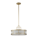 Подвесной светильник цвета латунь с белым матовым плафоном с геометрическим рисунком Feiss варинант исполнения - 2 | Loft Concept в Твери