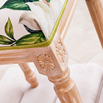 Банкетка из натурального бука золотистая с изображением птиц и цветов Blooming Bird варинант исполнения - 4 | Loft Concept в Твери