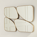 Зеркало в ассиметричной раме золотистого цвета Chaotic варинант исполнения - 3 | Loft Concept в Твери