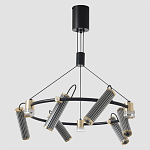 Люстра круглая с 9-ю цилиндрическими плафонами на магнитном креплении Bronze Concert варинант исполнения - 4 | Loft Concept в Твери