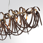 Люстра подвесная линейная с переплетенными металлическими лентами и цепочками Atlantis Chain варинант исполнения - 5 | Loft Concept в Твери