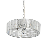 Люстра круглая на цепи цвета хром с прозрачными рельефными хрустальными пластинами Textured Glass Chandelier варинант исполнения - 1 | Loft Concept в Твери