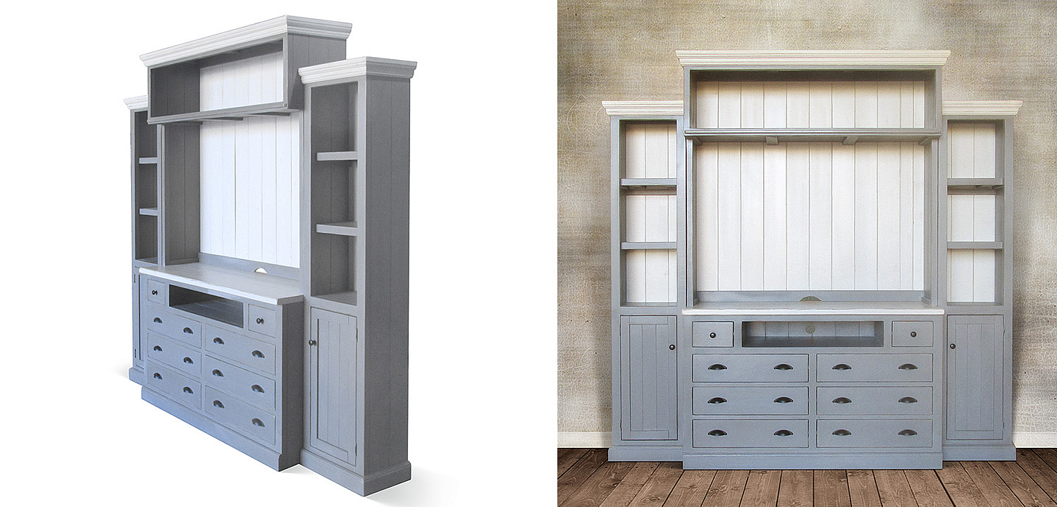 Шкаф-стеллаж Sandro Provence HARMONIE Weathered Grey Шкаф-стеллаж Sandro Provence HARMONIE Weathered Grey - Loft-Concept в Твери