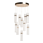 Люстра каскадная с прозрачными цилиндрическими плафонами Jenae Glass Tube Lighting варинант исполнения - 2 | Loft Concept в Твери