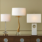 Настольная лампа с прозрачным корпусом и фактурным абажуром Charm and Luxury варинант исполнения - 3 | Loft Concept в Твери