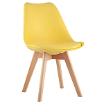 Стул с основой из пластика и мягким сиденьем Arvika Yellow варинант исполнения - 1 | Loft Concept в Твери