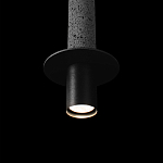 Подвесной светильник с узким цилиндрическим плафоном и черным металлическим декором Concrete Pipe варинант исполнения - 7 | Loft Concept в Твери