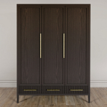 Большой Шкаф Primo Темный орех с 3 дверьми и 3 выдвижными ящиками варинант исполнения - 1 | Loft Concept в Твери