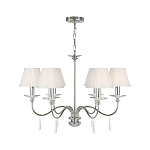 Люстра цвета никель с прозрачными стеклянными подвесками в форме капель Elstead Lighting варинант исполнения - 2 | Loft Concept в Твери