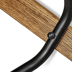 Барный стул со спинкой и металлической подставкой на 4-х деревянных ножках Бежевый Велюр Vendramin Chair варинант исполнения - 6 | Loft Concept в Твери