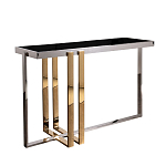 Консоль в современном стиле с черной стекляной столешницей Console with Black Glass варинант исполнения - 1 | Loft Concept в Твери