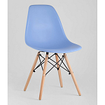 Пластиковый стул на ножках из массива бука Eames Blue варинант исполнения - 1 | Loft Concept в Твери