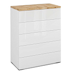 Комод с белым глянцевым фасадом с 5-ю ящиками Grace of Furniture  варинант исполнения - 1 | Loft Concept в Твери