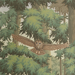 Обои ручная роспись Redwoods Sequoia colourway on Aurore scenic paper варинант исполнения - 2 | Loft Concept в Твери