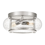 Потолочный светильник цвета никель с плафоном из прозрачного фактурного стекла Quoizel варинант исполнения - 1 | Loft Concept в Твери